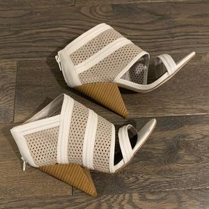 Gray & White Mesh Booties